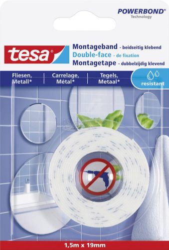 tesa TILES Rögzítő szalag Powerbond Fehér 1,5m x 19mm 1db 77744-00000-00