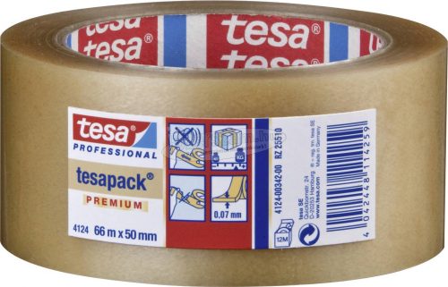 tesa 04124-00015-00 Csomagoló ragasztószalag tesapack 4124 Átlátszó 66mx50mm 1db 04124-00015-00