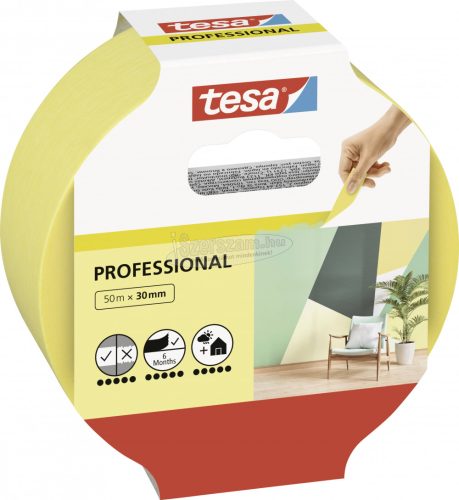 tesa Professional Festő védőszalag Sárga 50m x 30mm 1db 56299-00000-00