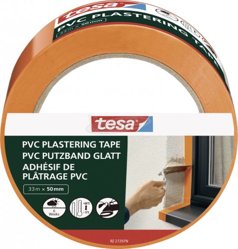 tesa PVC Putzband Vakolat színelválasztó szalag Narancs 33m x 50mm 1db 55487-00000-01
