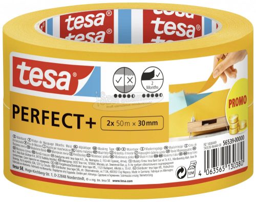 tesa Perfect+ Festő védőszalag Sárga 100m x 30mm 2db 56539-00000-00