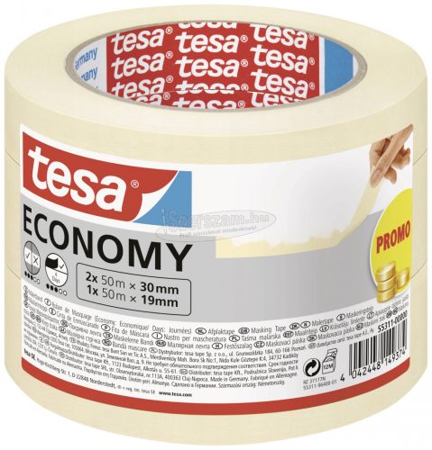 tesa Economy Festő védőszalag Fehér 50m x 30mm + 50m x 19mm 1 készlet 55311-00000-02