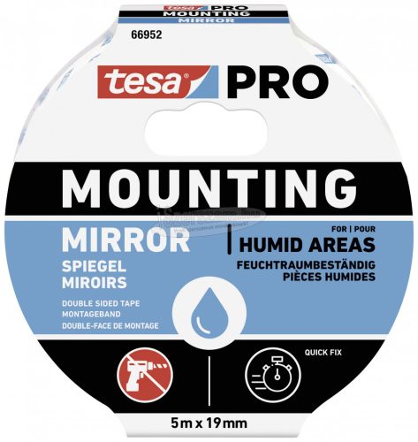 tesa Mounting PRO Spiegel Rögzítő szalag Fehér 5m x 19mm 1db 66952-00001-00