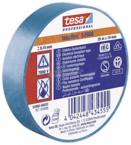 tesa tesaflex IEC Szigetelőszalag Kék 25m x 19mm 1db 53988-00032-00