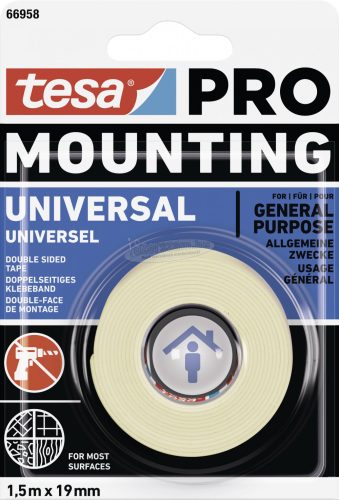 tesa Mounting PRO Universal Rögzítő szalag Fehér 1,5m x 9mm 1db 66958-00000-00
