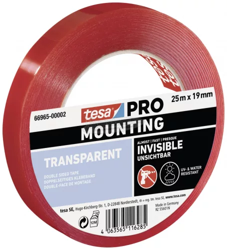 tesa Mounting PRO Transparent Rögzítő szalag Átlátszó 25m x 19mm 1db 66965-00002-00