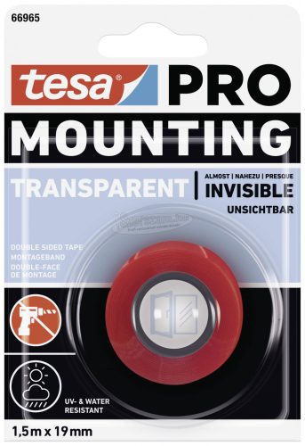 tesa Mounting PRO Transparent Rögzítő szalag Átlátszó 1,5m x 19mm 1db 66965-00000-00