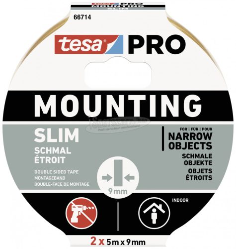 tesa Mounting PRO Schmal Rögzítő szalag Fehér 10m x 9mm 2db 66714-00000-00