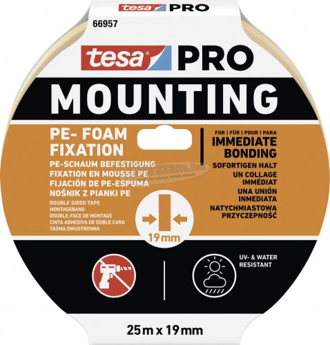 tesa Mounting PRO PE-Fixation 66957-00010-00 Rögzítő szalag Fehér 25mx19mm 1db 66957-00010-00