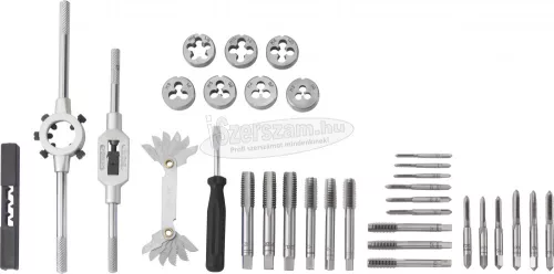 TOOLCRAFT TO-7015521 Menetvágó készlet 32 részes Acél M3x0.50, M4x0.70, M5x0.80, M6x1, M8x1.25, M10x1.50, M12x1.75 TO-7015521