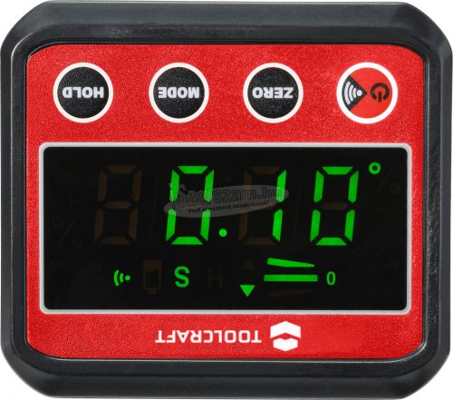 TOOLCRAFT Digitális szögmérő és vízmérték, 360° TO-7308984