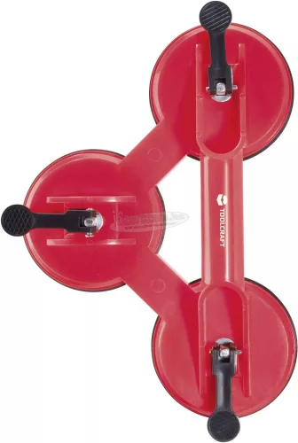 TOOLCRAFT Veribor, vákuumos emelő, 3 üvegfogó tappanccsal, Teherbírás: 110 kg TOOLCRAFT 889686