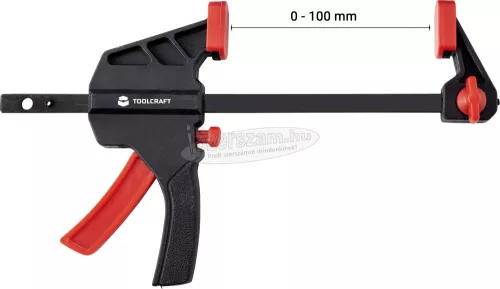 TOOLCRAFT Egykezes bilincs TOOLCRAFT TO-6743691 Szorítási szélesség (max.):100mm Méret, hossz: 180mm Visszavonás:35mm TO-6743691