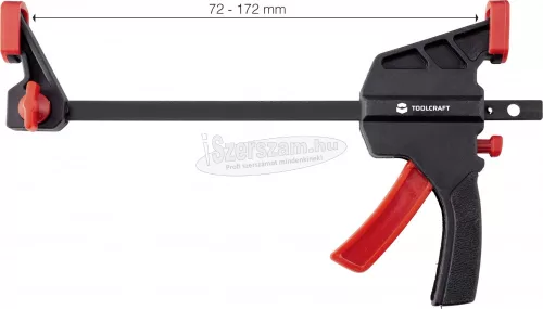 TOOLCRAFT Egykezes bilincs TOOLCRAFT TO-6743691 Szorítási szélesség (max.):100mm Méret, hossz: 180mm Visszavonás:35mm TO-6743691