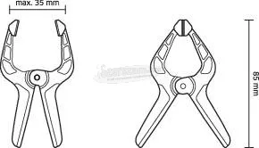 Toolcraft 6 rugós rögzítő 35mm 3 kg TOOLCRAFT 1611469 Visszavonás:35mm 1611469