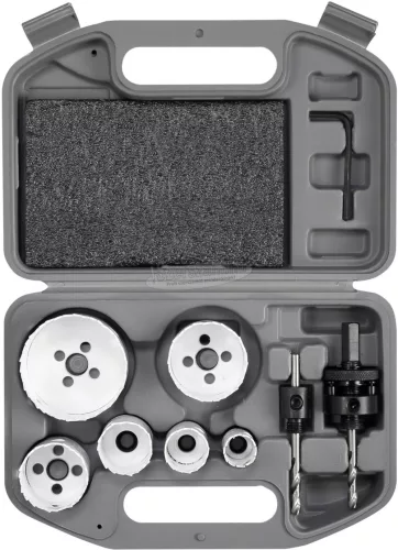 TOOLCRAFT TO-6803625 Lyukfűrész készlet 9 részes 22mm, 29mm, 35mm, 44mm, 51mm, 68mm 1 készlet TO-6803625