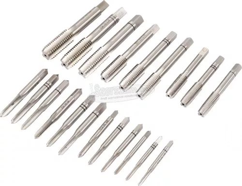 TOOLCRAFT 2266929 Menetvágó készlet 21 részes M3, M4, M5, M6, M8, M10, M12 DIN 352 HSS 1db TO-6800787
