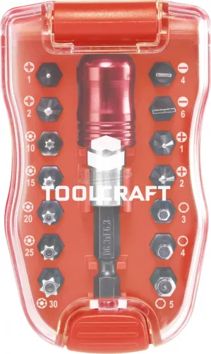 TOOLCRAFT TO-6623460 Bit készlet 15 részes Phillips, Pozidriv, Belső hatlap, Belső kerek hatlap (TX) TO-6623460