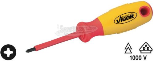 Vigor V2064 szigetelt VDE 1000V Phillips csavarhúzó PH2 100mm V2064