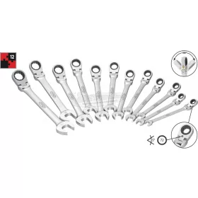   Vigor V2818 Racsnis csillag-villáskulcs készlet 12 részes 8-19mm V2818