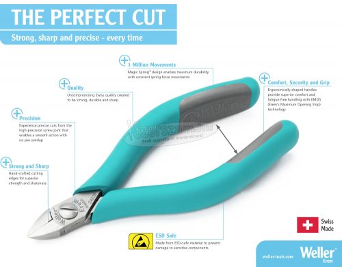 Weller Erem 612N ESD Oldalcsípőfogó 110mm 612N