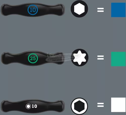 WERA 454 Imperial T-fogantyú hatlapfejű csavarhúzó Hex-Plus, coll több méretben