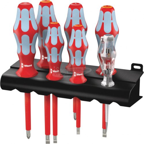 WERA 3160 i/7 Rack szigetelt VDE 1000V Csavarhúzó készlet 7 részes Egyeneshornyú, Phillips 05022728001