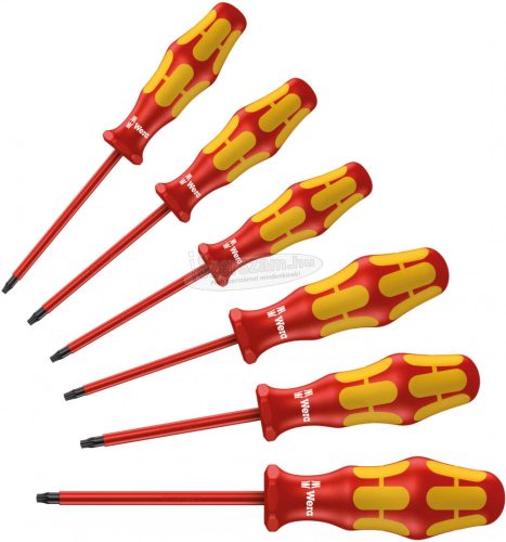 WERA 167i/6 szigetelt VDE 1000V Csavarhúzó készlet 6 részes Kraftform Plus Series 100 TORX 05133356001