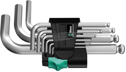 WERA 950/9 Hex-Plus 3 L-kulcs/Hatszögkulcs készlet, metrikus, krómozott, 9 részes 05133163001