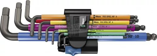WERA 950/9 Hex-Plus Multicolour HF 1 L-billentyűs készlet, metrikus, BlackLaser, tartó funkcióval, 9 db 05022210001