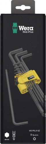 WERA 950/9 Hex-Plus Imperial 1 SB L-kulcs készlet, Imperial, BlackLaser, 9 részes 05133180001
