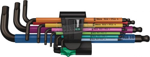 WERA 950/9 Hex-Plus Multicolor 1 L-kulcs/Hatszögkulcskészlet, metrikus, BlackLaser, 9 részes 05022089001