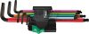WERA 950/7 Hex-Plus többszínű mágnes 1 L-kulcs/Hatszögkulcs készlet, metrikus, BlackLaser, 7 részes 05022534001