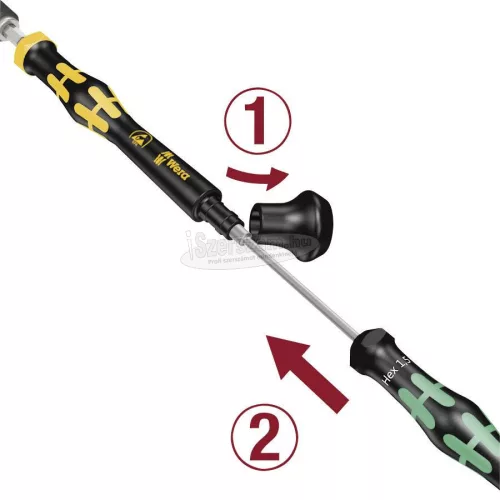 WERA 1460 ESD Kraftform Micro nyomaték csavarhúzó, gyárilag beállított értékkel, gyorskioldó tokmány 0,035Nm 05074800001