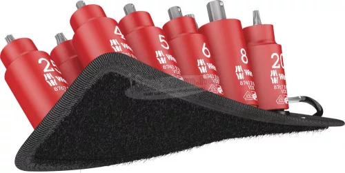 WERA Szíj B VDE 1 Zyklop rátűzőkulcs készlet TORX / hatszögletű foglalat tartófunkcióval, 3/8"-os meghajtás, 11 részes 05004930001