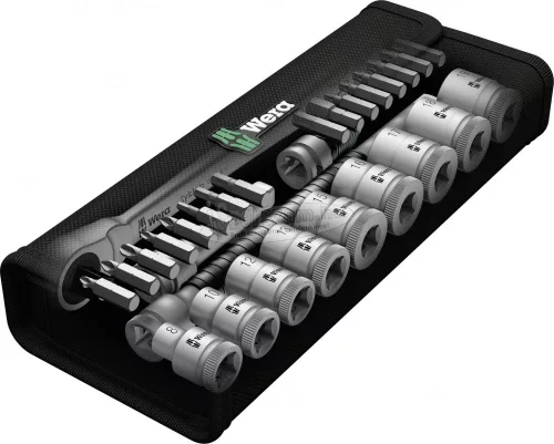 WERA 8100 SB 7 Zyklop Metal Dugókulcs készlet Metrikus 3/8" 29 részes 05004047001