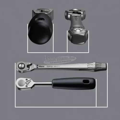 WERA 8004 A Zyklop Metal racsnis hajtókar 1/4" 141mm 05004004001