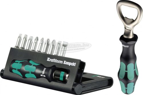 WERA Kraftform Kompakt 10 Bit készlet Egyeneshornyú, Phillips, Pozidriv, TORX