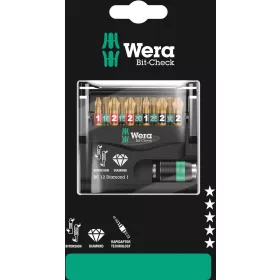  WERA Bit-Check 12 Diamond 1 SB, Bit készlet, 12 részes 05136392001