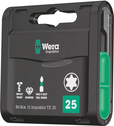 WERA Bit-Box 15 Impaktor TX, TX25x25mm, 15 részes Bit készlet 05057775001