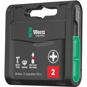   WERA Bit-Box 15 Impaktor PH, PH2x25mm, 15 részes Bit készlet 05057752001