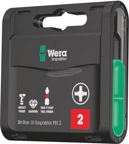 WERA Bit-Box 15 Impaktor PH, PH2x25mm, 15 részes Bit készlet 05057752001