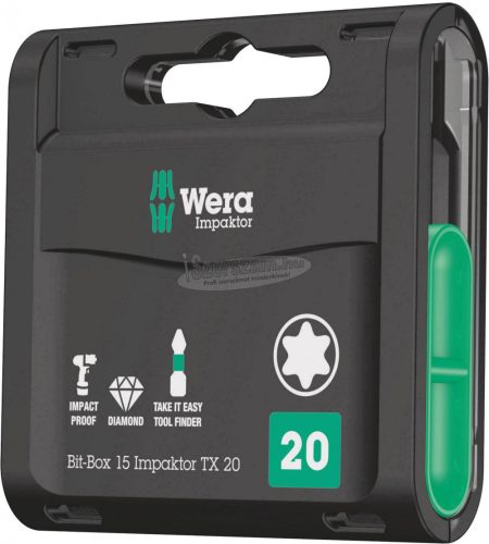 WERA Bit-Box 15 Impaktor TX, TX20x25mm, 15 részes Bit készlet 05057772001