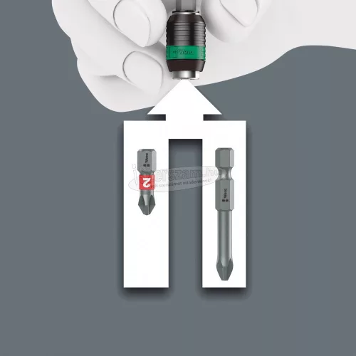 WERA 826 T Kraftform Turbo bittartó csavarhúzó fogantyú Rapidaptor gyorstokmány, 1/4"x146mm 05057480001