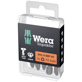   WERA 855/4 IMP DC PZ DIY Impaktor bit, PZ3x50mm 5 részes 05057662001