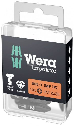 WERA 855/1 IMP DC PZ DIY Impaktor bit PZ3x25mm 10 részes 05057622001