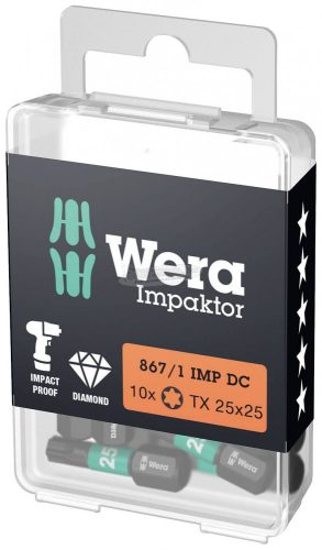 WERA 867/1 IMP DC TORX DIY Impaktor bit, TX40x25mm 10 részes 05057627001