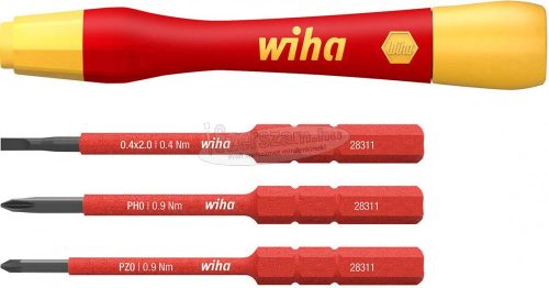 WIHA PicoFinish slimVario electric finomcsavarhúzó-készlet 4 részes, slimBitekkel szigetelt VDE 1000V 43167