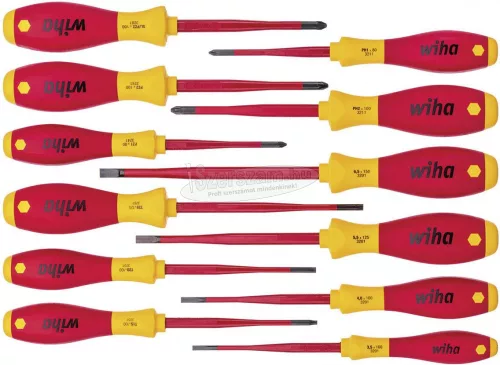 WIHA SoftFinish electric slimFix VDE 1000V szigetelt csavarhúzó készlet SL+PH+PZ+SL/PZ+T 12 részes Cr-V 41003