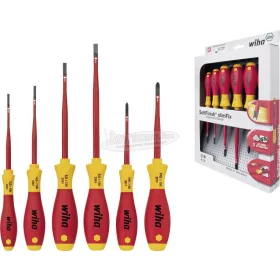   WIHA SoftFinish electric slimFix VDE 1000V szigetelt lapos+Phillips csavarhúzó készlet SL+PH 6 részes Cr-V 35389